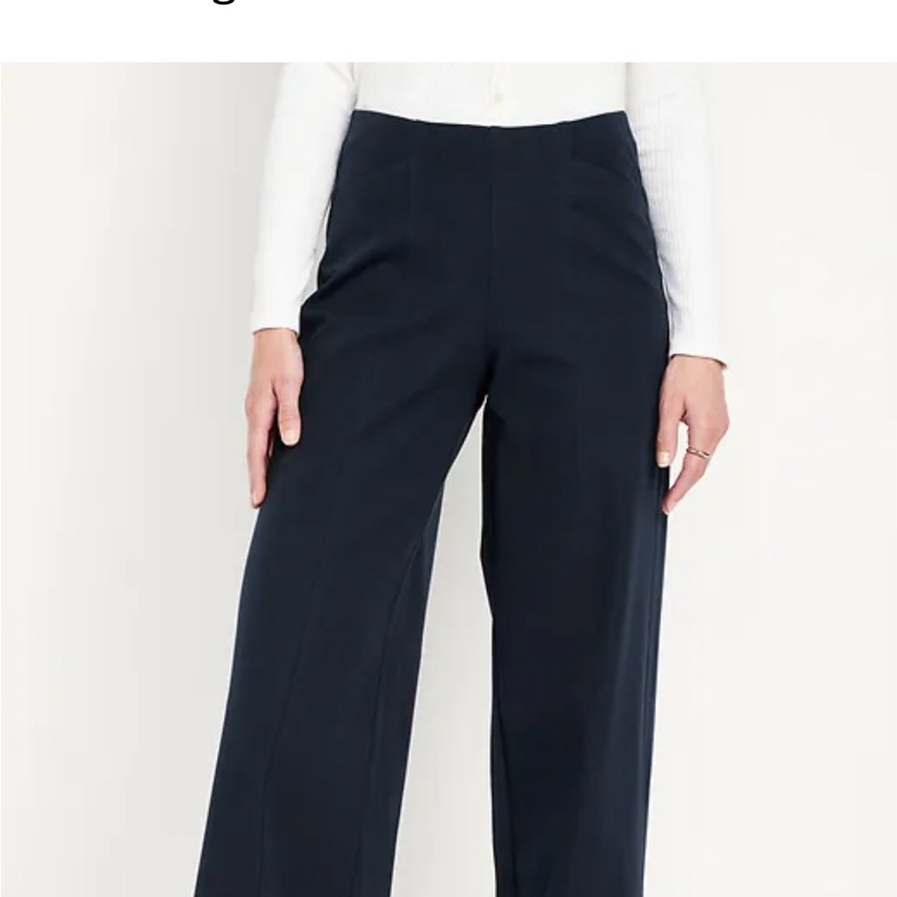 Old Navy Women's Navy High Rise Pixie Wide-Leg Pants Sz Large Petite